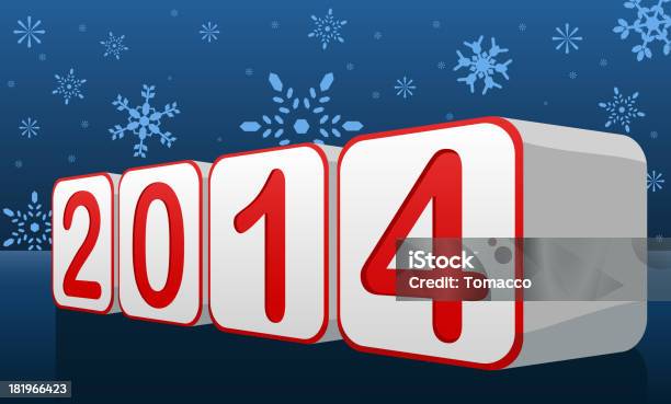 Frohes Neues Jahr 2014 Hintergrund Mit Schneeflocken Stock Vektor Art und mehr Bilder von 2014