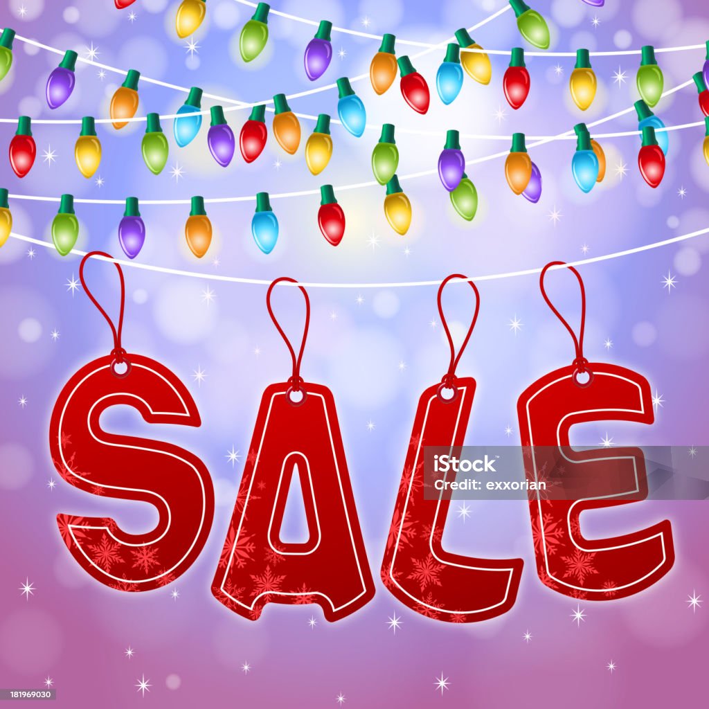 Kolorowe nowy rok sprzedaży - Grafika wektorowa royalty-free (Oświetlenie bożonarodzeniowe)