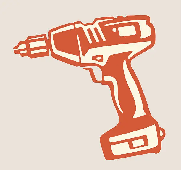 Vector illustration of Power Drill