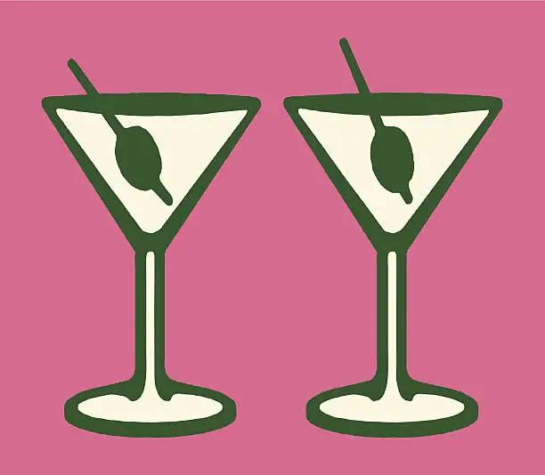 Vector illustration of Two Martinis