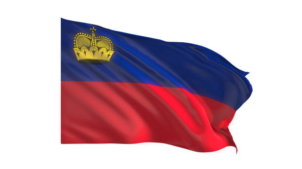 istock Liechtenstein national flag on white background. 1819739844
