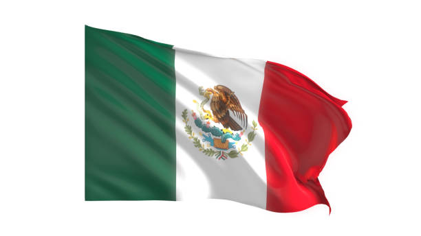 istock Mexico national flag on white background. 1819740377