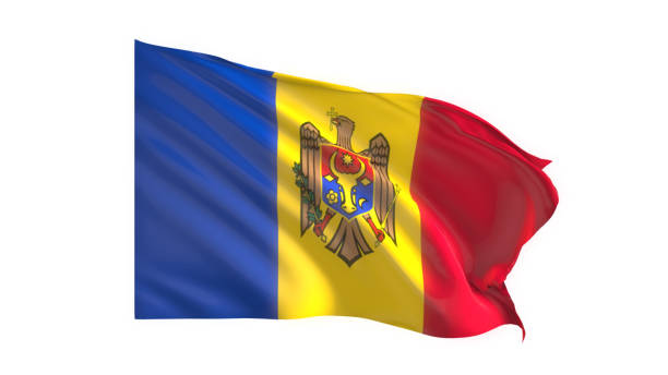 istock Moldova national flag on white background. 1819740381