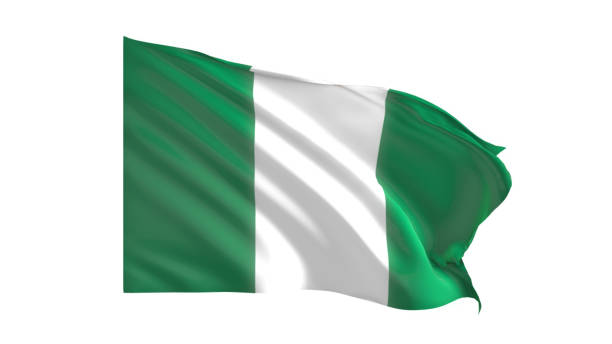 istock Nigeria national flag on white background. 1819740693