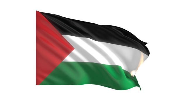 istock Palestine national flag on white background. 1819740918