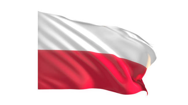 istock Poland national flag on white background. 1819740929