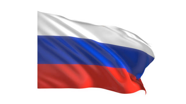 istock Russia national flag on white background. 1819740937