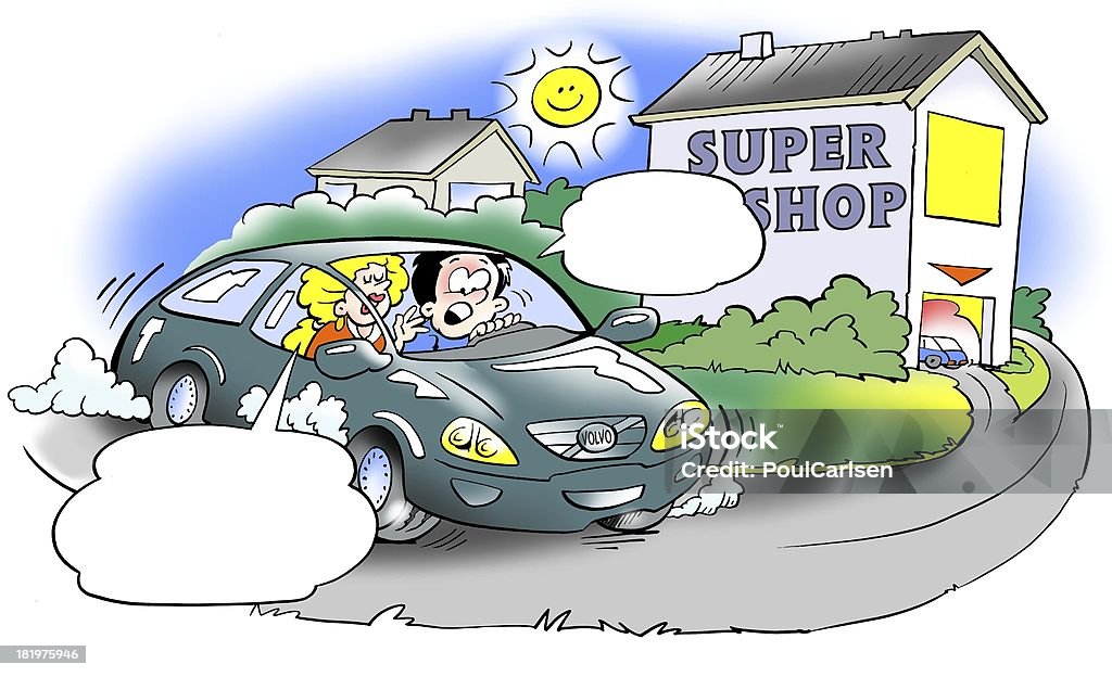 Shopping trip to super mall Auto Repair Shop Stock Photo