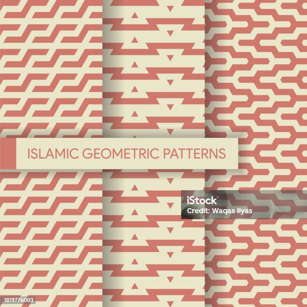 Geometric Pattern Backer Seamless Geometric Patterns Backgrounds Collection Set Stock ...