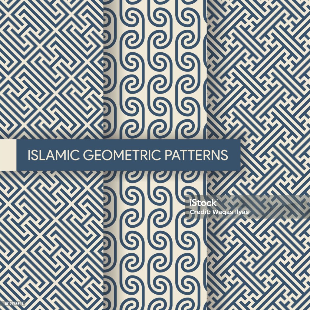Moroccan Geometric Pattern Simple Seamless Geometric Patterns Backgrounds Collection Set Stock ...
