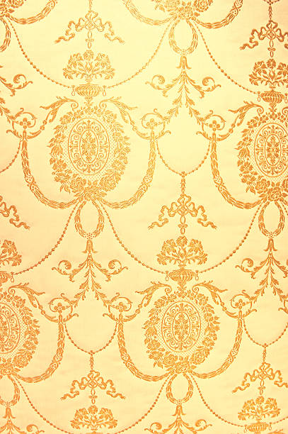 antique wallpaper with pattern patterns embroidered on the expensive wallpaper. background in retro style regency style stock pictures, royalty-free photos & images