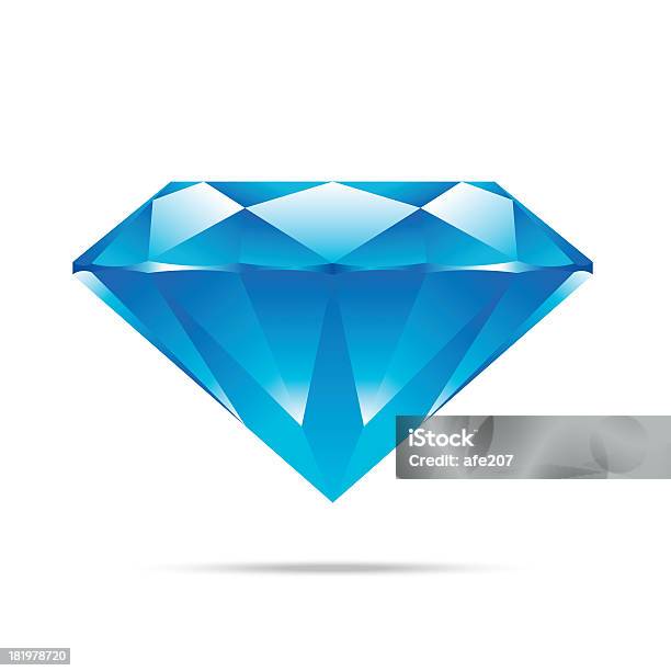 Populaire Diamant Bleu Isolé Réaliste Éléments De Haute Qualité A Vecteurs libres de droits et plus d'images vectorielles de Abstrait