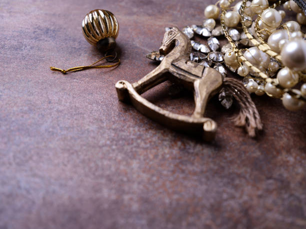 istock Christmas decoration on rustic stone background. Soft focus. Close up. Copy space. 1819792093