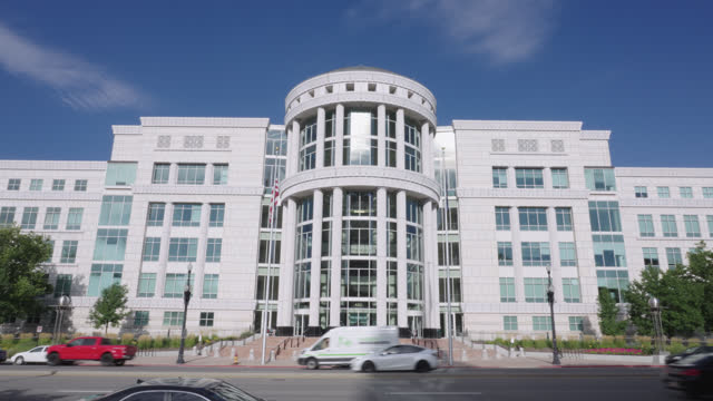 Low Angle View of the Scott M. Matheson Third District Courthouse on State Street in Salt Lake City, UT