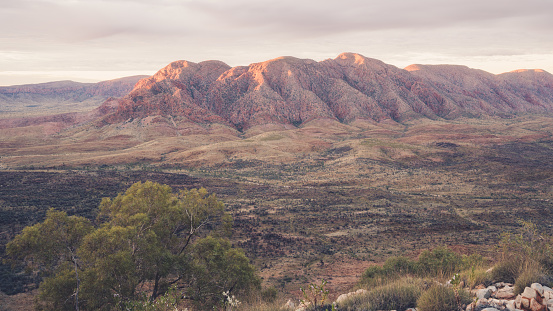 Photo of a ridgeline at a camp on the Larapinta Trail in Northern Territory Australia