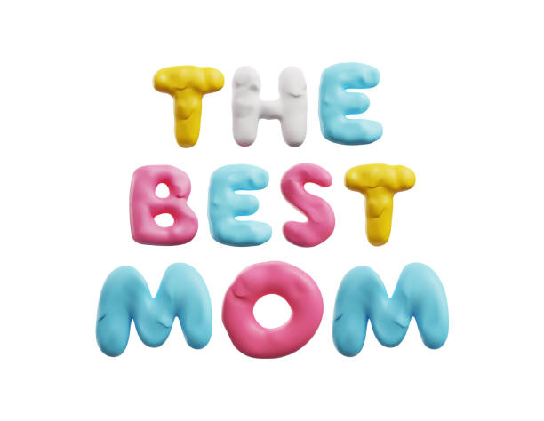 istock Lettering for mothers day in plasticine art, realistic 3D vector on white 1819830022