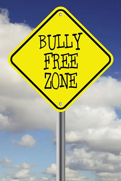 Photo of Yellow bully free zone road sign