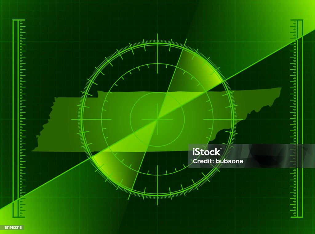 Verde Tela de Radar e Mape Estado do Tennessee - Royalty-free Aperfeiçoamento Digital arte vetorial