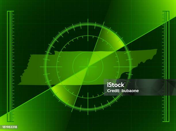 Зеленый Радар Экран И Штата Теннесси Mape — стоковая векторная графика и другие изображения на тему В сеточку - В сеточку, Векторная графика, Вечное движение