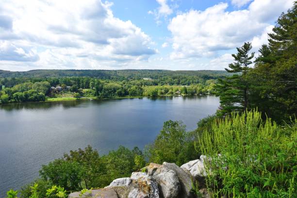 Idyllic summertime view across the Connecticut River