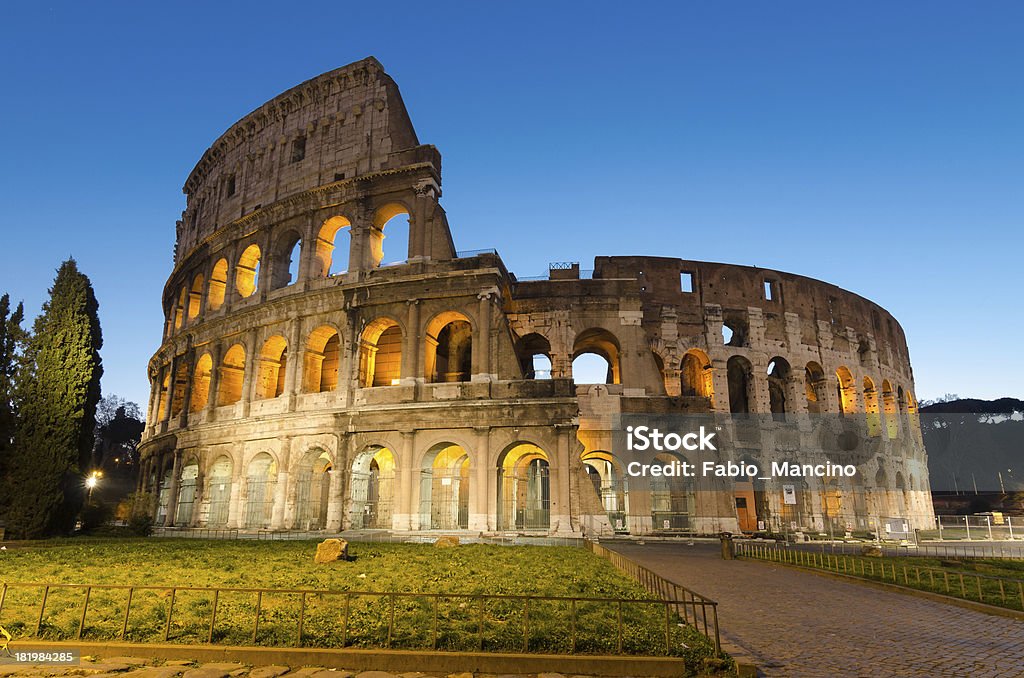 coliseum Colosseo's Detail at the evening. Colosseum (Roma, Rome. Italy) Amphitheater Stock Photo