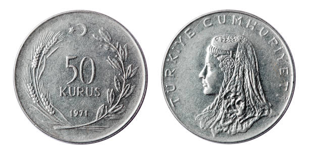 istock Coin 50 kurus. Turkey. 1971 year. on white background 1819855800