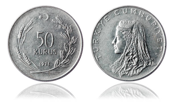 istock Coin 50 kurus. Turkey. 1971 year. on white background 1819855970