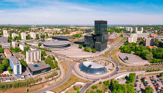 Aerial view of Katowice city Poland
