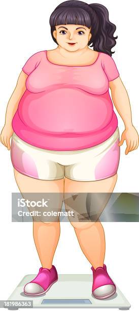 Fat Girl Stock Vektor Art und mehr Bilder von Abnehmen - Abnehmen, Augenbraue, Bauch