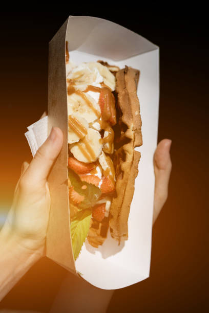 istock Belgian waffles with ice cream 1819885508