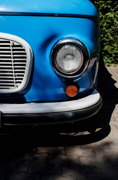 istock Fragment of a blue retro car close up 1819885523