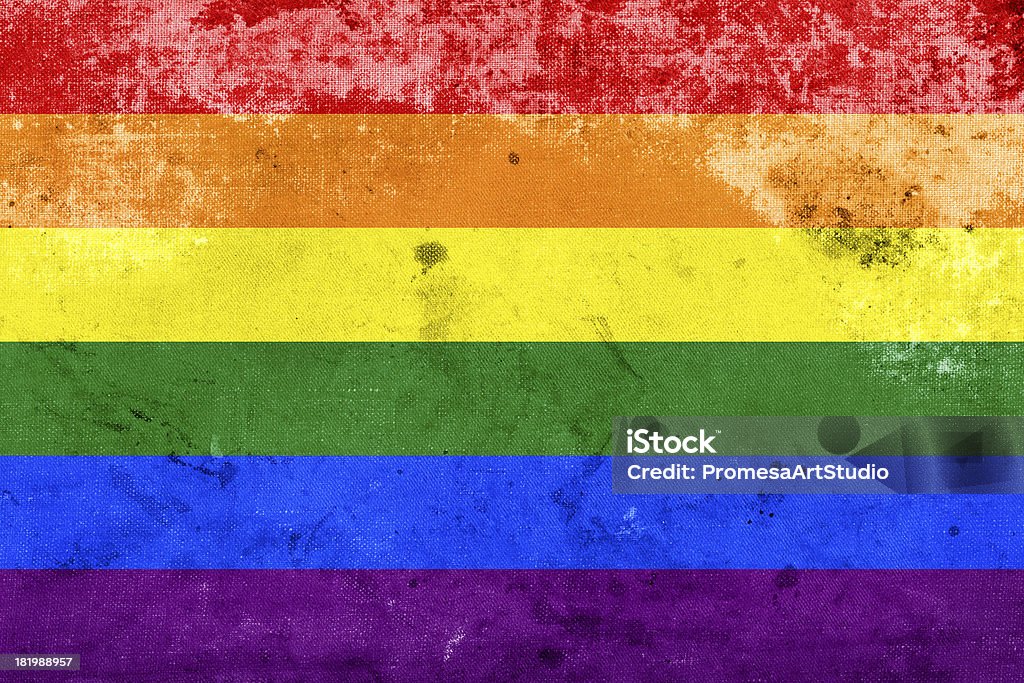 Grunge Bandeira do arco-íris - Foto de stock de Acabado royalty-free