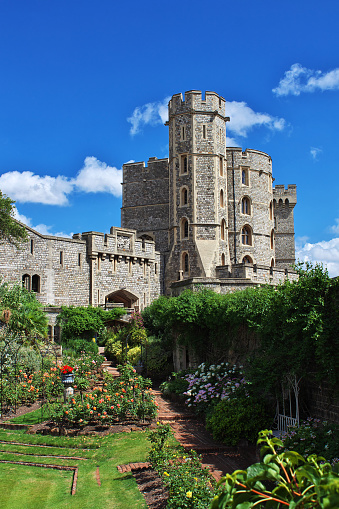 Windsor, UK - 29 Jul 2013: Vintage building of Windsor castle, England, UK