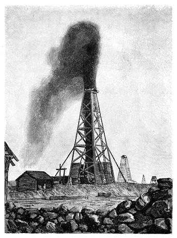 A naphtha source ,industrial oil belt, better known as Black City, was established near Baku