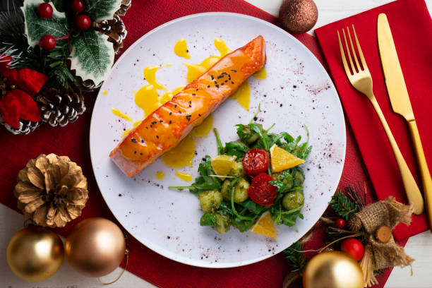 istock Grilled salmon with orange sauce and a salad. Typical Mediterranean coast dish. 1819896754