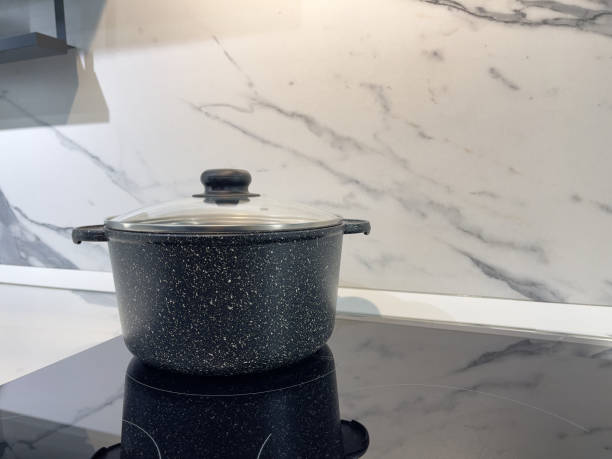 istock Stainless steel pot on the cooktop. 1819908152