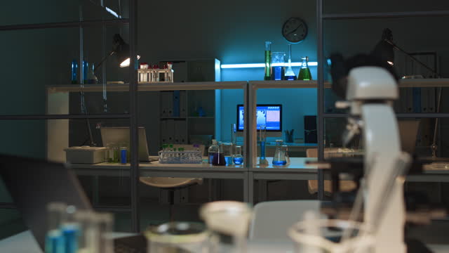 Biochemistry Laboratory at Night
