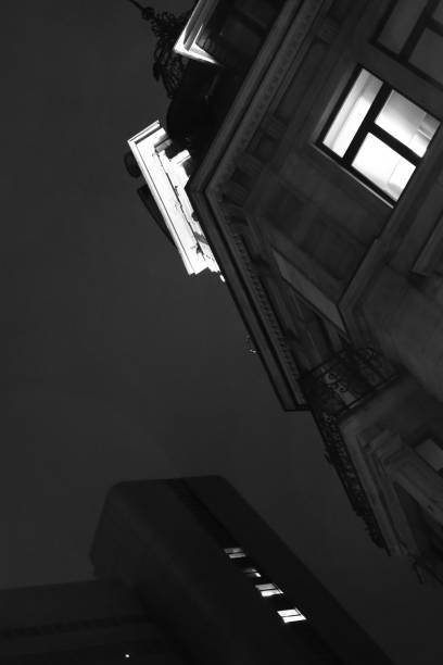 istock Frankfurt Night Black and White Light people Buildings 1819939853