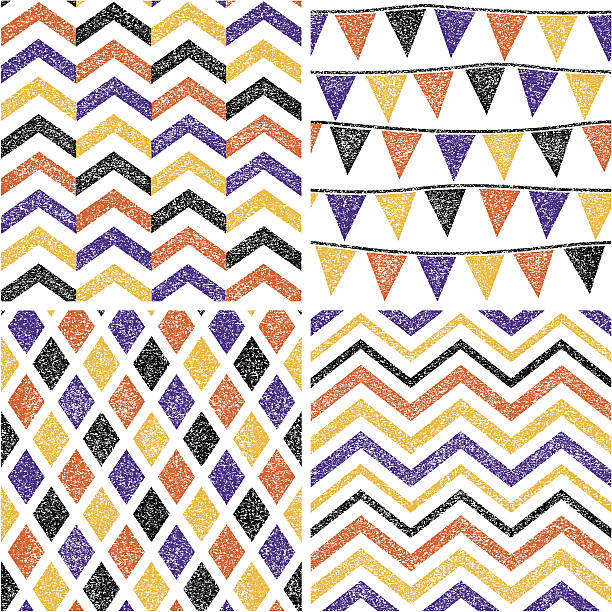 bezszwowe wzór - bunting chevron pattern flag stock illustrations