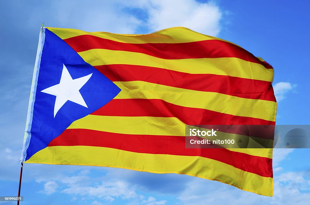 estelada, o catalão bandeira de separatismo na Turquia - Foto de stock de Amarelo royalty-free