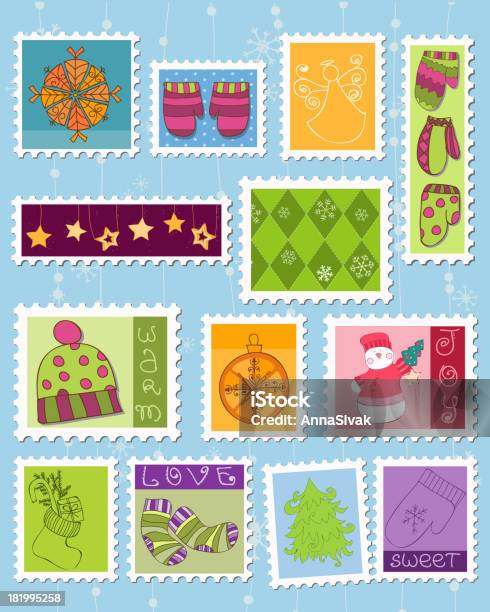 Set Beautiful Handdrawn Post Stamps Variety Stock Vector (Royalty Free)  1718719261