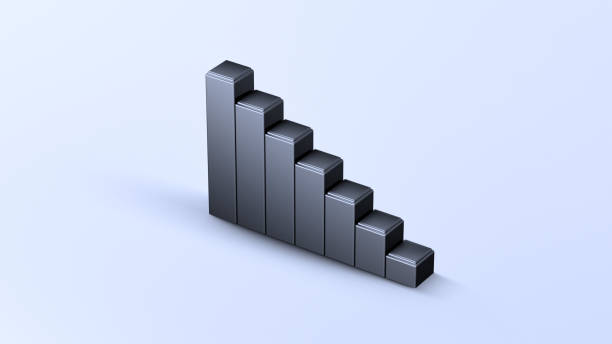 istock Growth graph from cubes, up, abstract concept of development, increase in profit, income. 3D render 1819977688