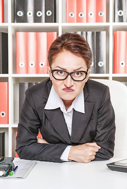 istock Suspicious  woman boss 181998289