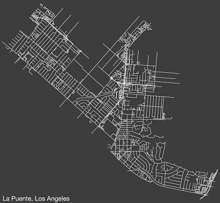 Detailed hand-drawn navigational urban street roads map of the CITY OF LA PUENTE of the American LOS ANGELES CITY COUNCIL, UNITED STATES with vivid road lines and name tag on solid background