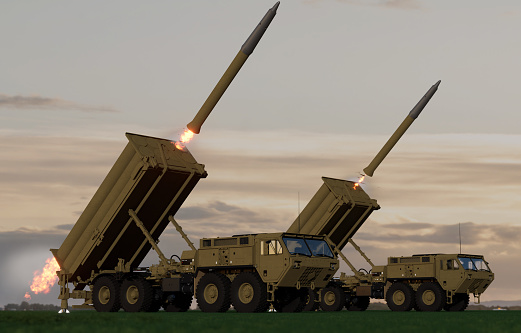 Long-range air and missile defence system in firing mode