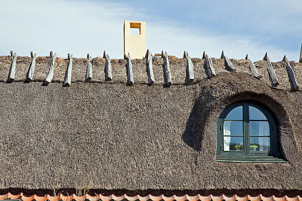istock Roof from straw on a house 182000409