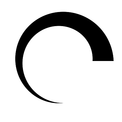 istock Black circular arc on a white background. 1820011474