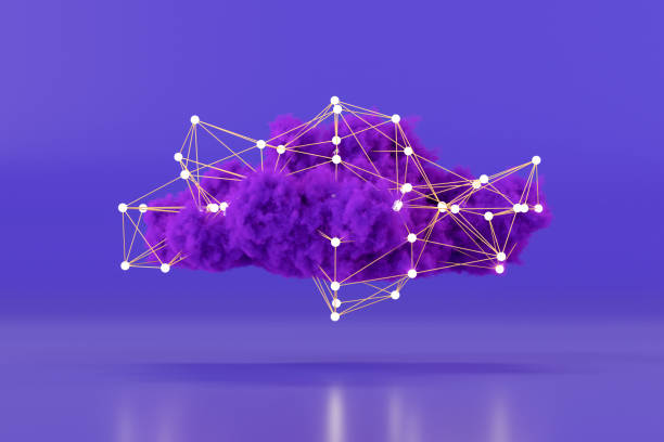 istock Futuristic technology innovation background cloud and plexus with neon lights 1820016458