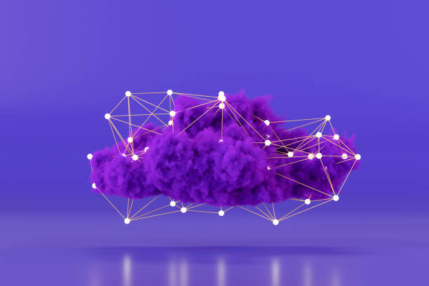 istock Futuristic technology innovation background cloud and plexus with neon lights 1820016474