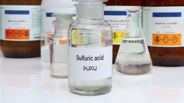 Sulfuric acid in containers, Hazardous chemicals and raw material